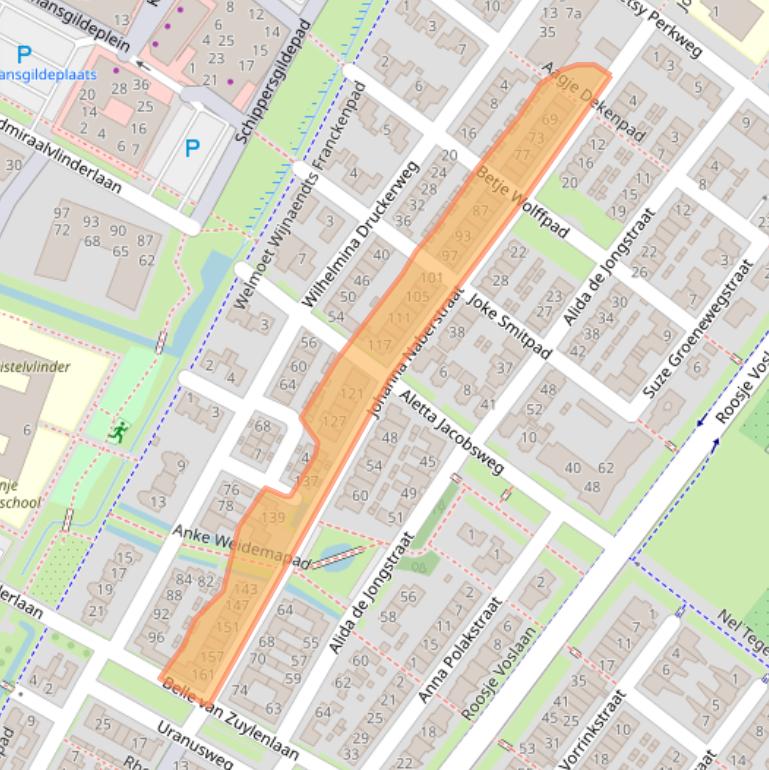 Kaart van postcodegebied 4105EJ.