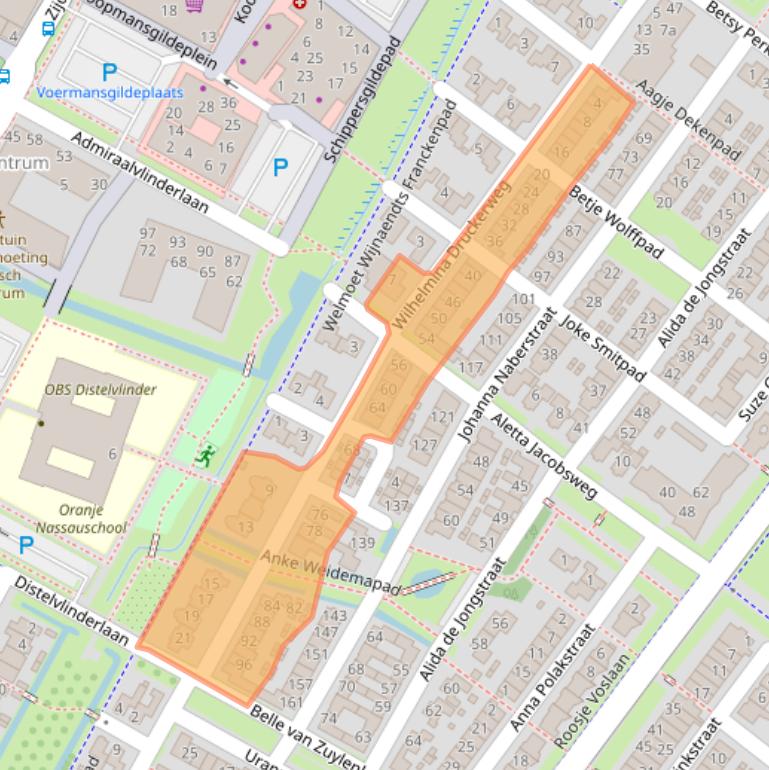 Kaart van postcodegebied 4105EP.