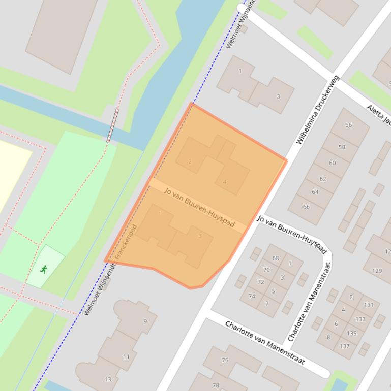 Kaart van postcodegebied 4105ET.