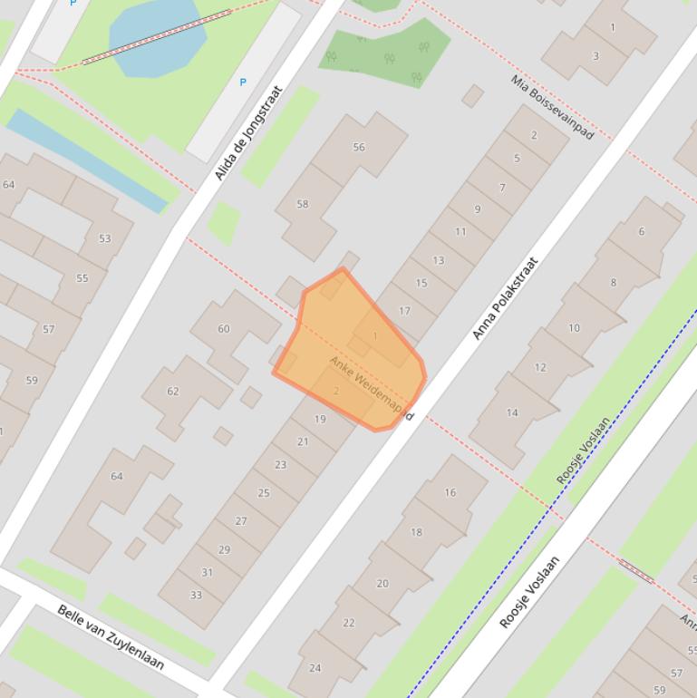 Kaart van postcodegebied 4105EW.