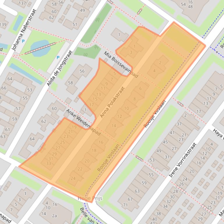 Kaart van postcodegebied 4105EX.
