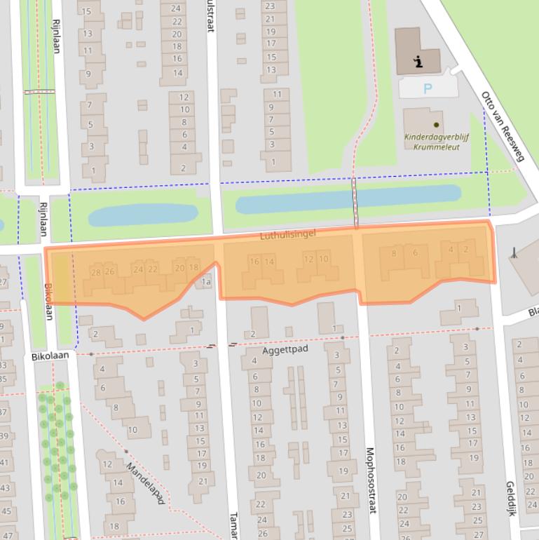 Kaart van postcodegebied 4105GA.