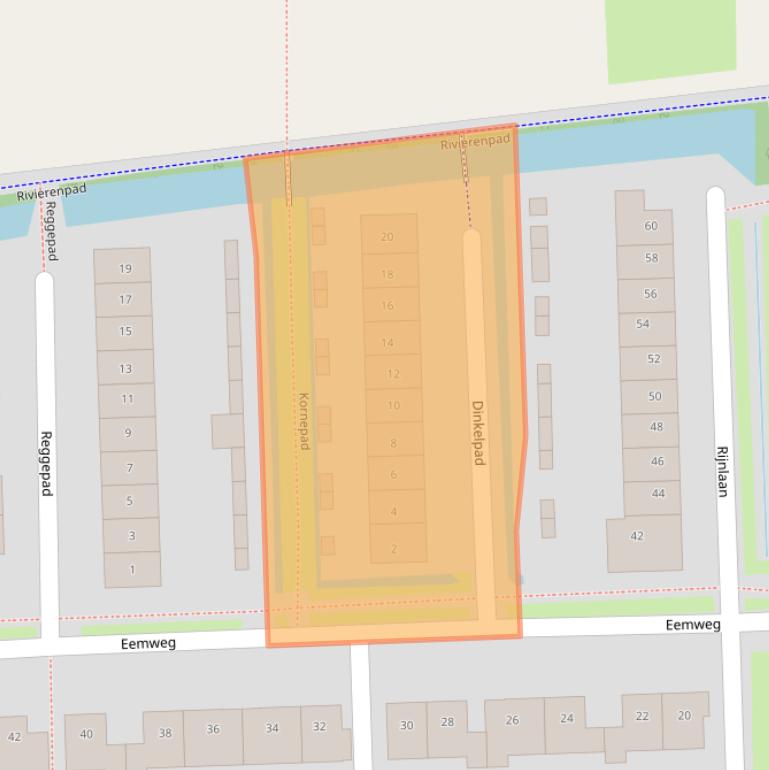Kaart van postcodegebied 4105GJ.