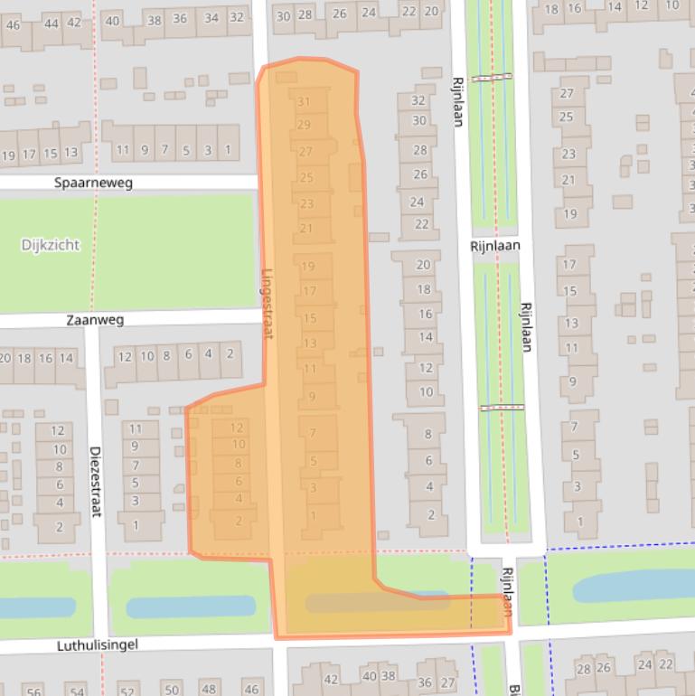 Kaart van postcodegebied 4105GR.