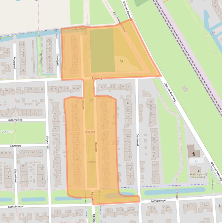 Kaart van postcodegebied 4105GS.