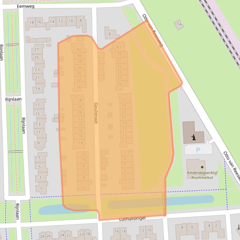 Kaart van postcodegebied 4105GT.