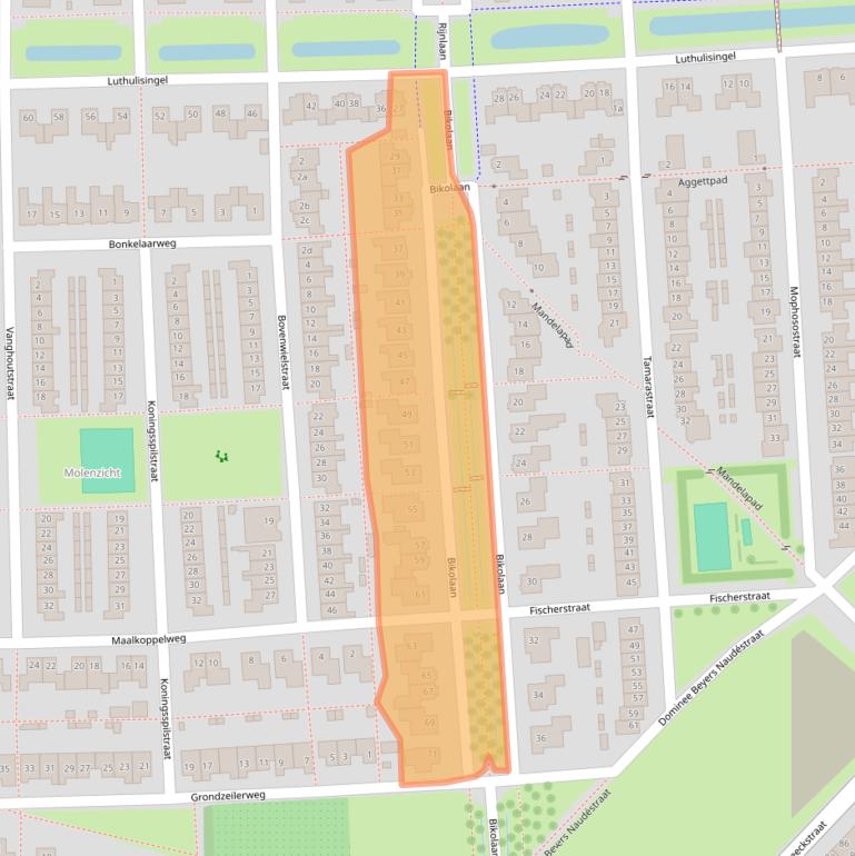 Kaart van postcodegebied 4105HB.