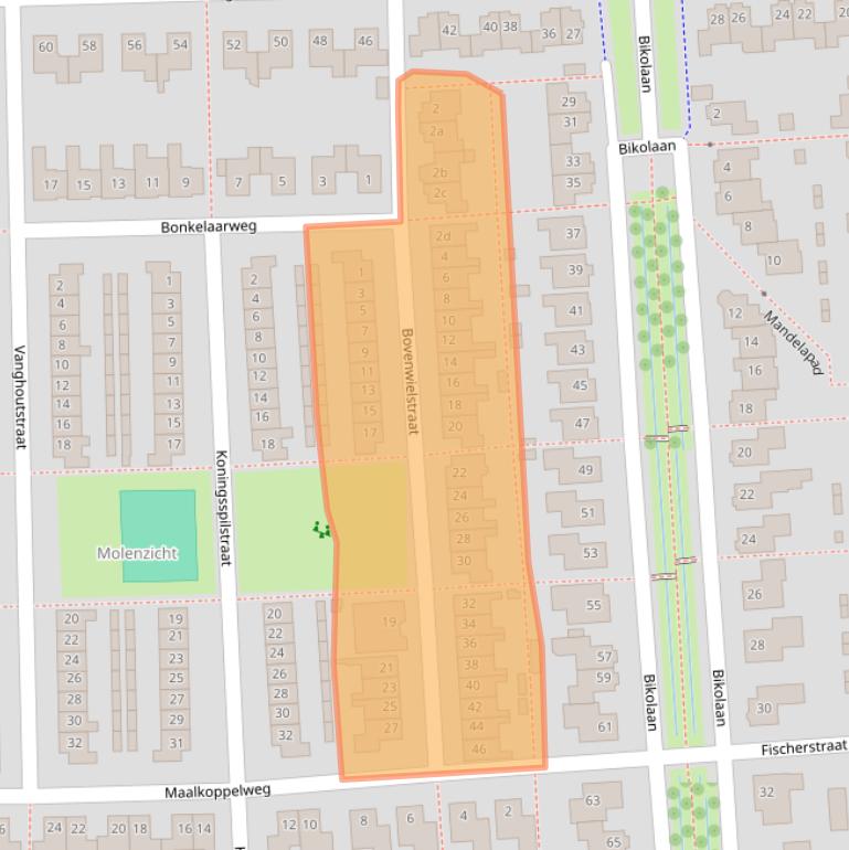 Kaart van postcodegebied 4105HC.