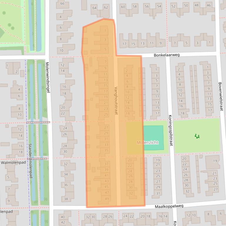 Kaart van postcodegebied 4105HE.