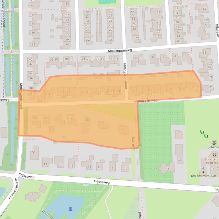 Kaart van postcodegebied 4105HJ.