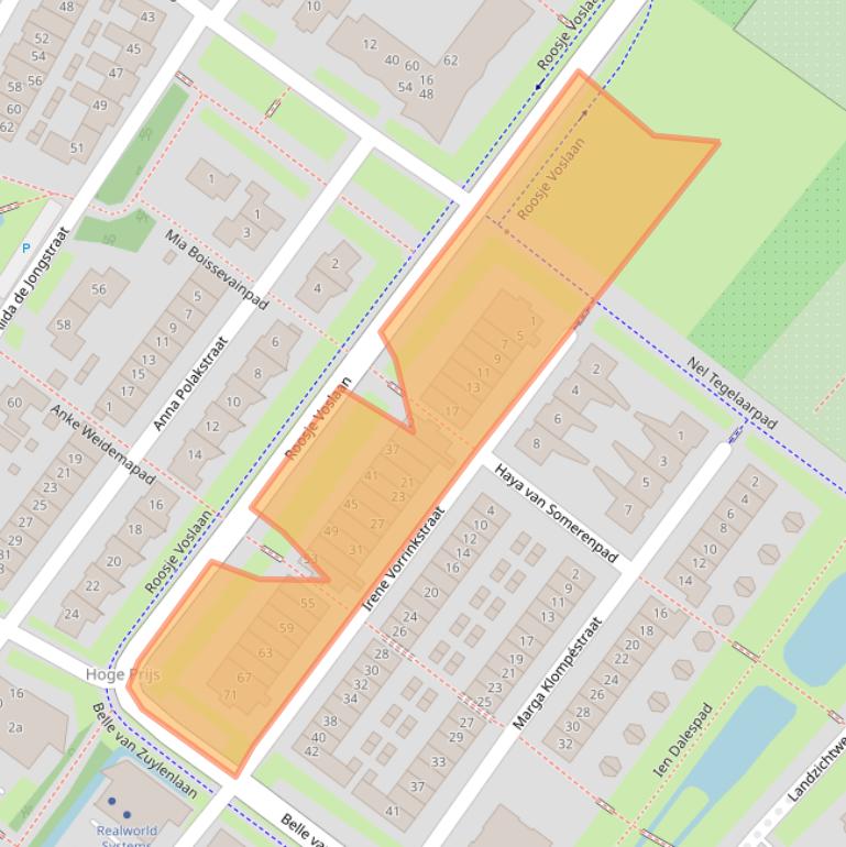 Kaart van postcodegebied 4105JA.