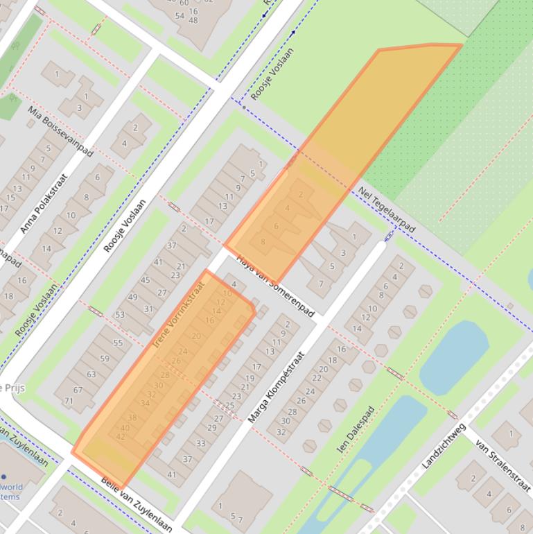 Kaart van postcodegebied 4105JB.