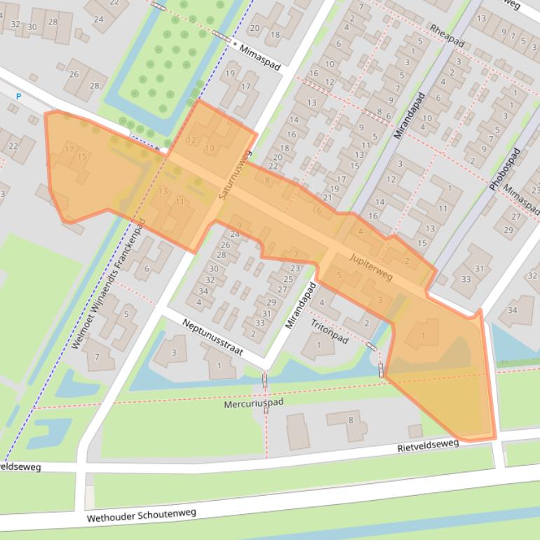Kaart van postcodegebied 4105JJ.