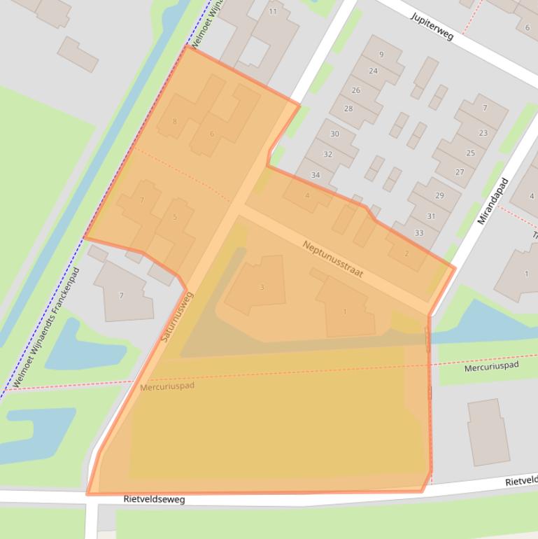 Kaart van postcodegebied 4105JR.