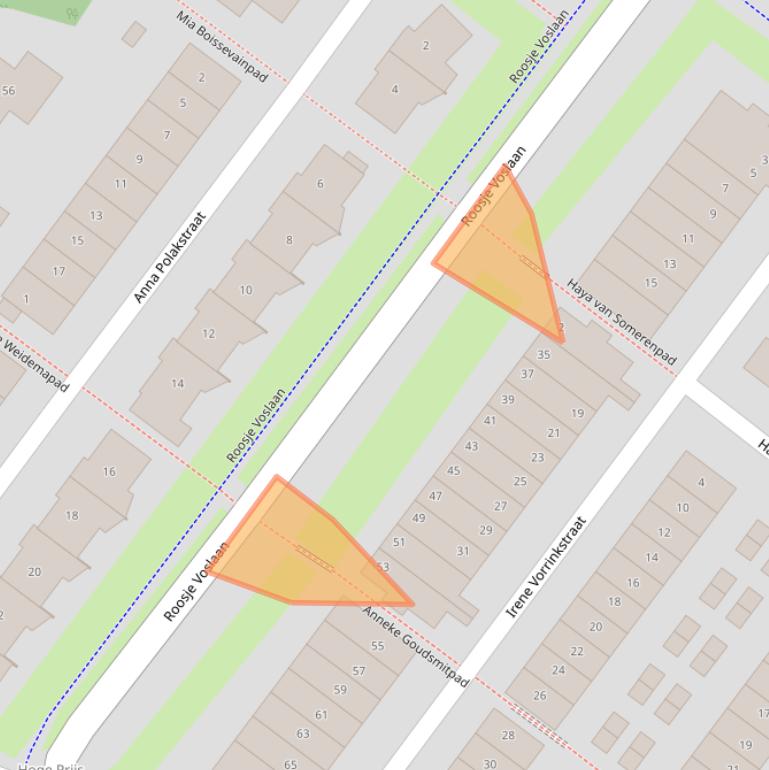 Kaart van postcodegebied 4105JZ.