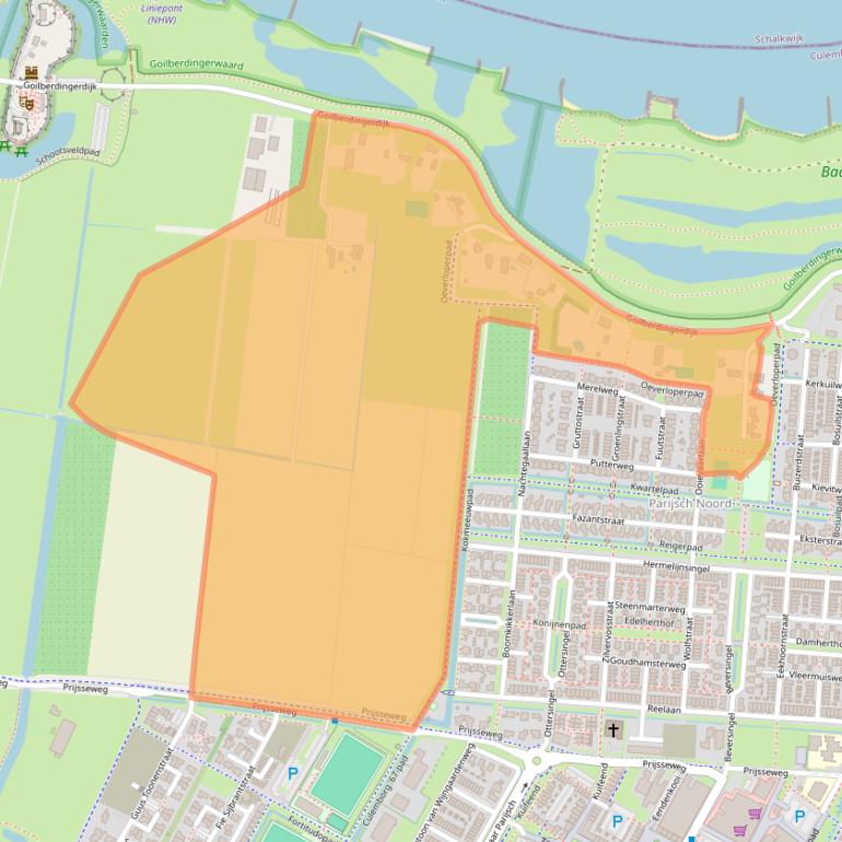 Kaart van postcodegebied 4105LB.