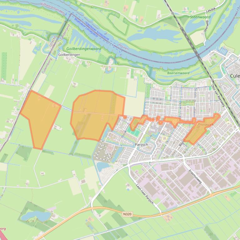 Kaart van postcodegebied 4105LE.