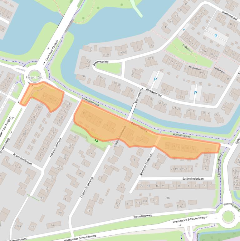 Kaart van postcodegebied 4105RA.