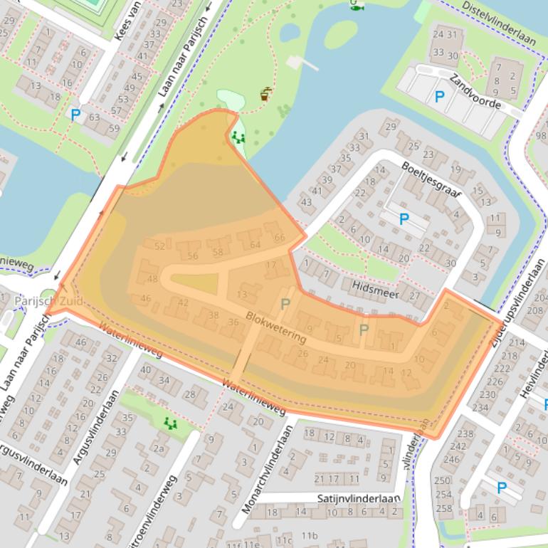 Kaart van postcodegebied 4105RG.