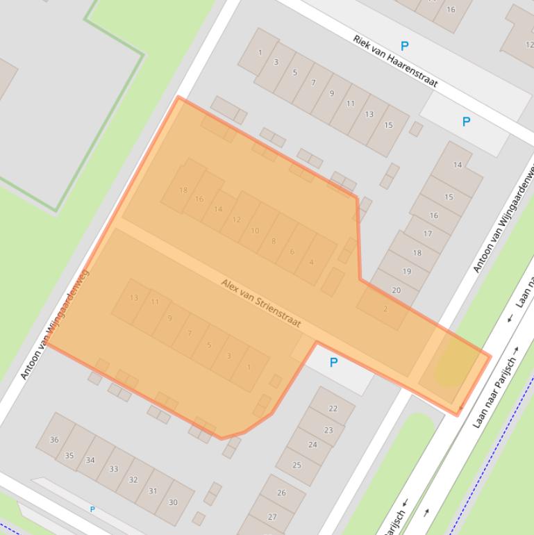 Kaart van postcodegebied 4105SJ.