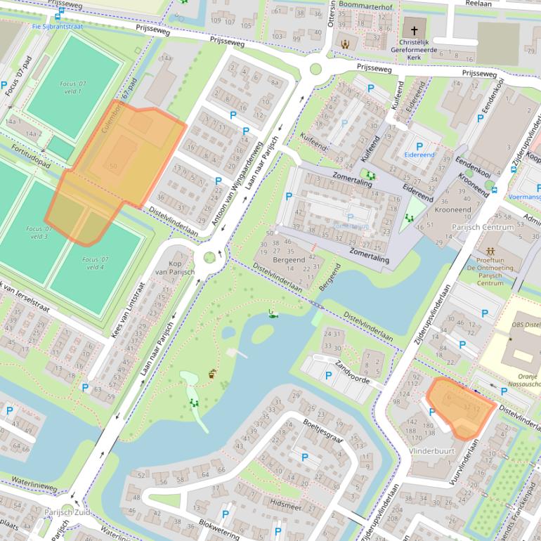 Kaart van postcodegebied 4105TB.