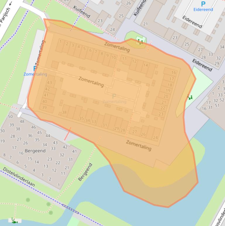 Kaart van postcodegebied 4105TL.