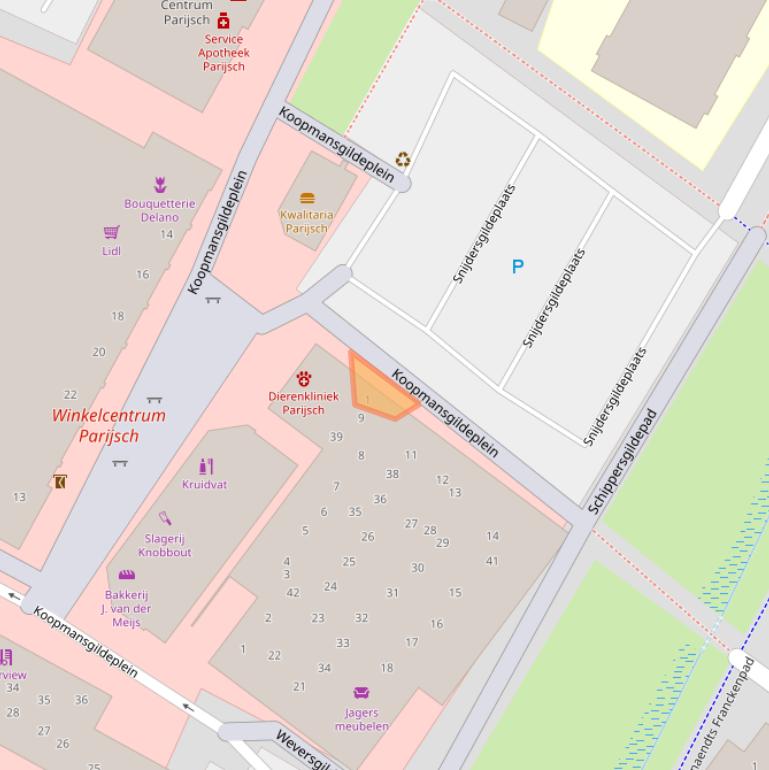 Kaart van postcodegebied 4105TW.