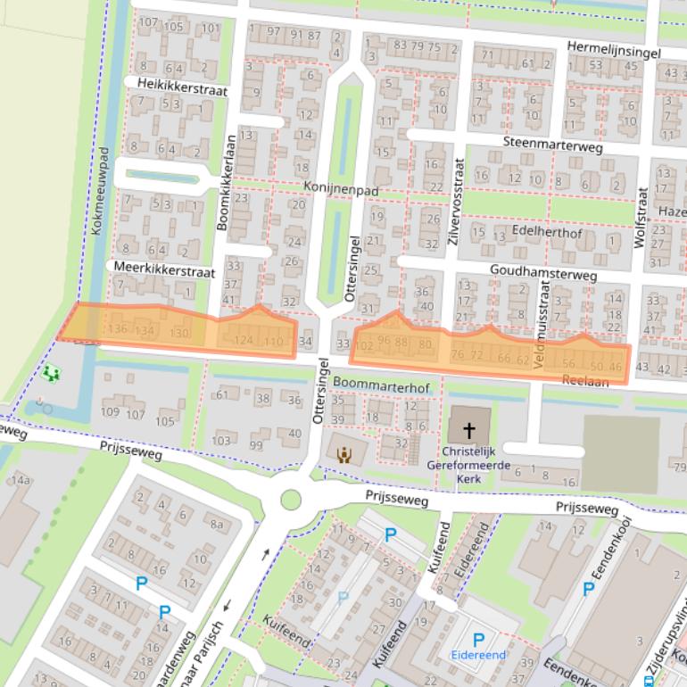 Kaart van postcodegebied 4105VC.