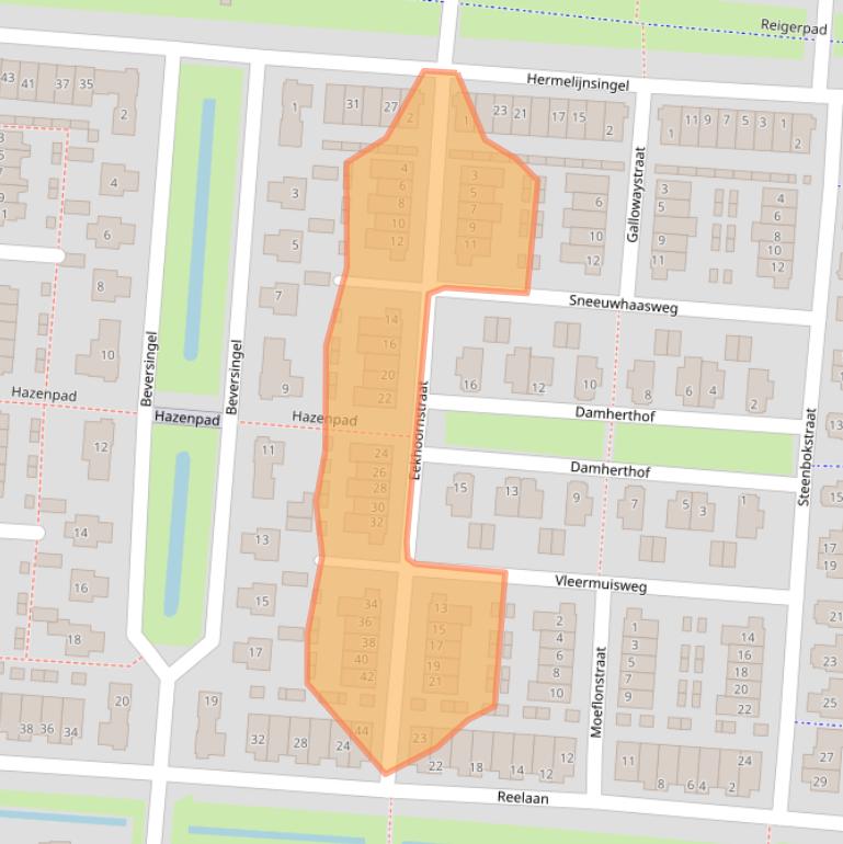 Kaart van postcodegebied 4105VE.