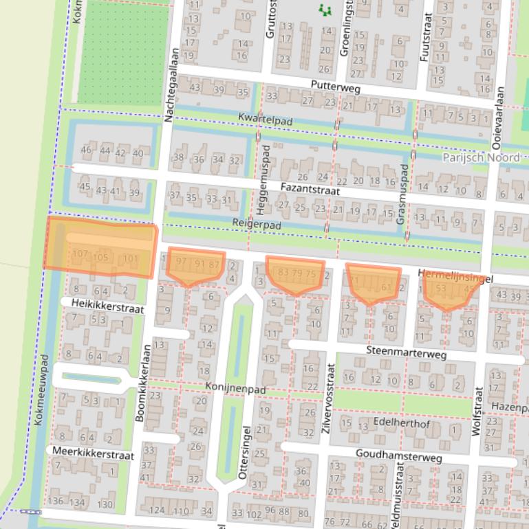 Kaart van postcodegebied 4105VK.