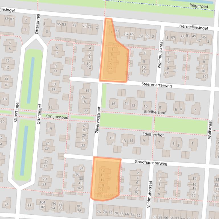Kaart van postcodegebied 4105VR.