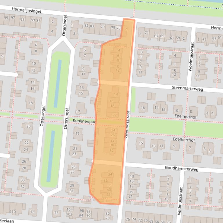 Kaart van postcodegebied 4105VS.