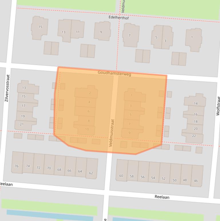 Kaart van postcodegebied 4105VT.