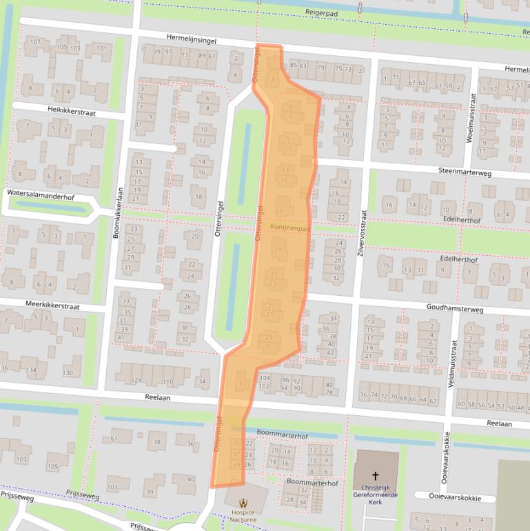 Kaart van postcodegebied 4105VW.