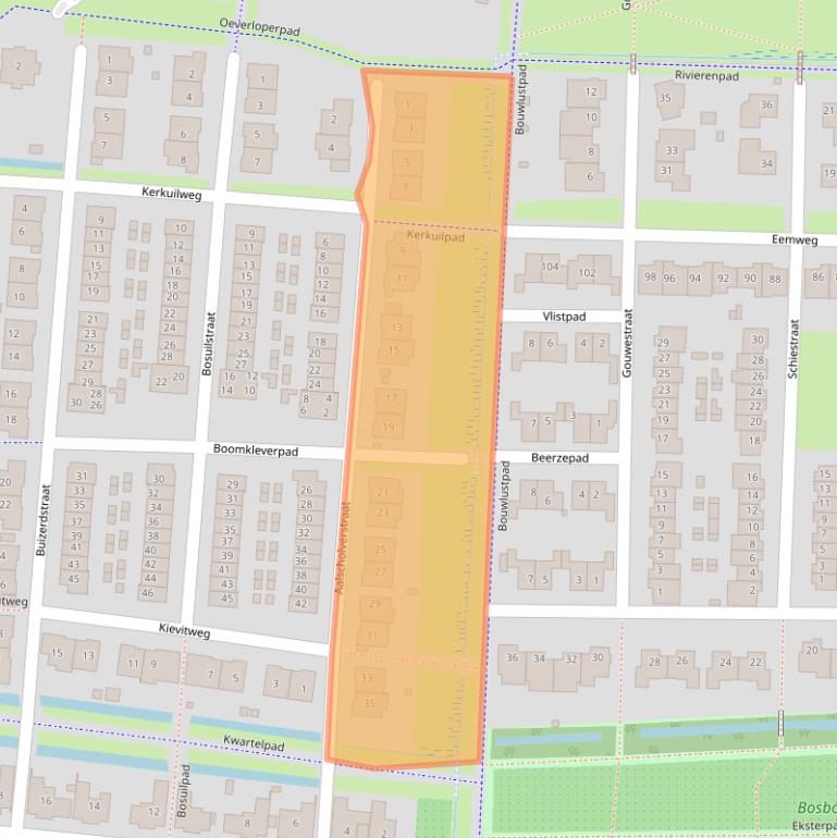 Kaart van postcodegebied 4105WB.