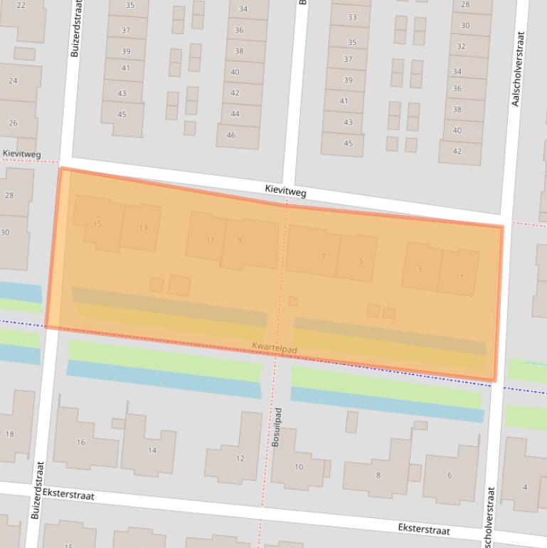 Kaart van postcodegebied 4105WK.