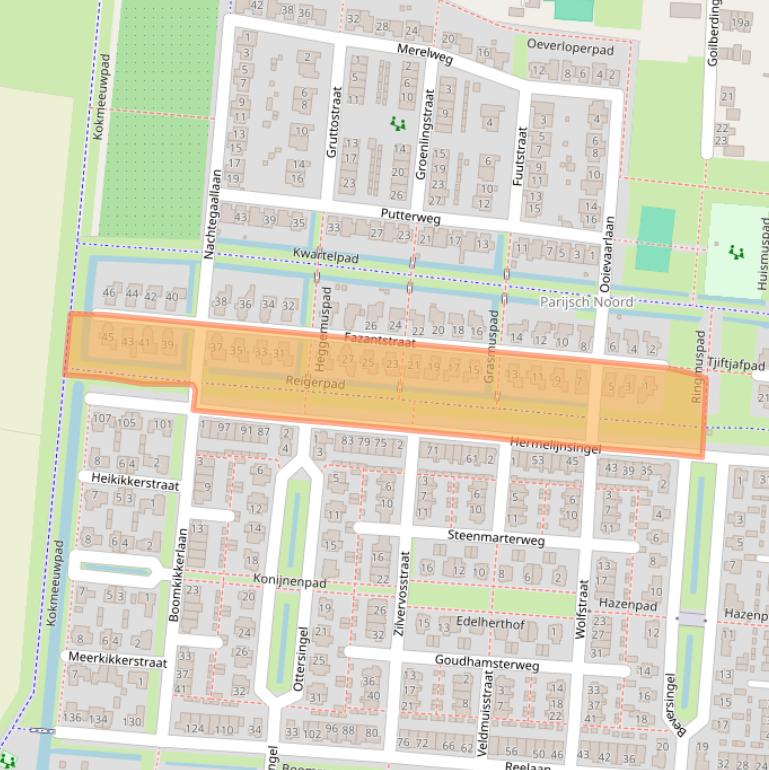 Kaart van postcodegebied 4105WL.