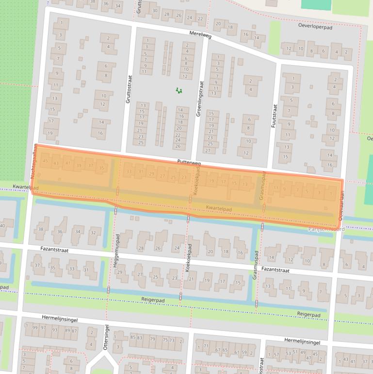 Kaart van postcodegebied 4105WP.