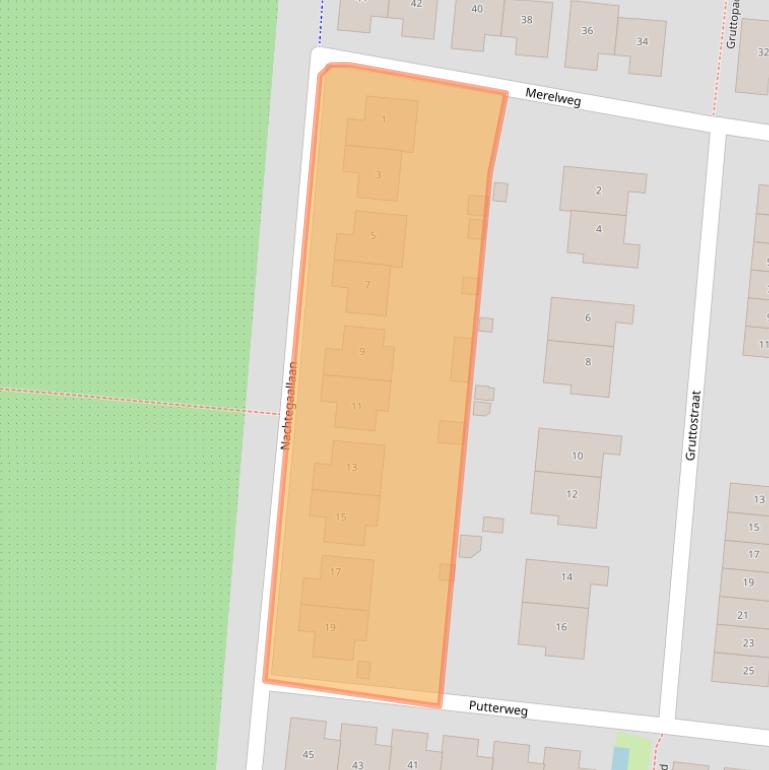 Kaart van postcodegebied 4105WX.