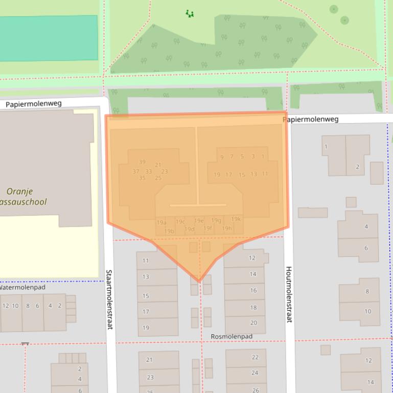 Kaart van postcodegebied 4105XB.