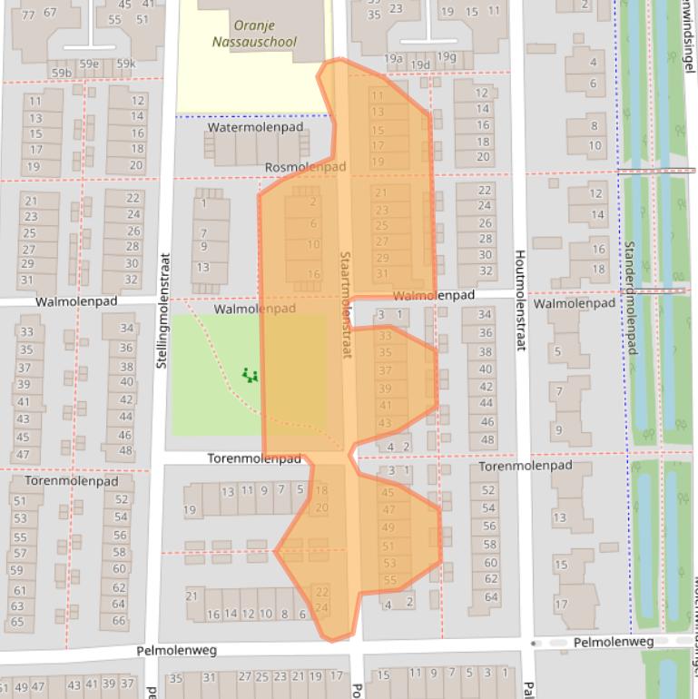 Kaart van postcodegebied 4105XH.