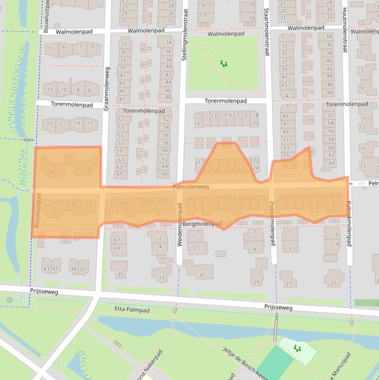 Kaart van postcodegebied 4105XM.