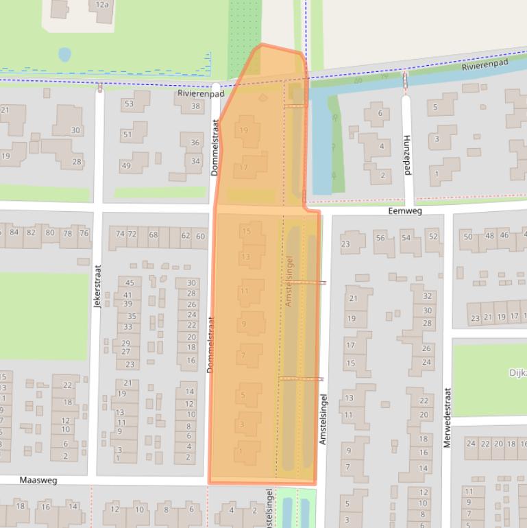Kaart van postcodegebied 4105ZB.
