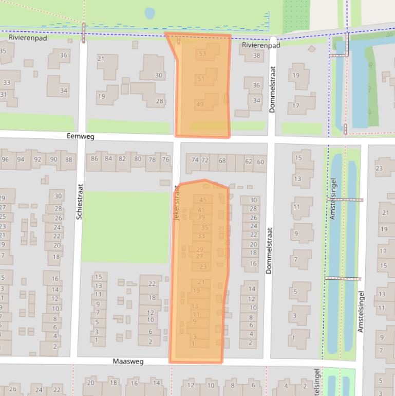 Kaart van postcodegebied 4105ZD.