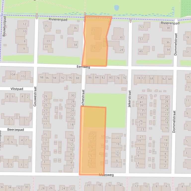 Kaart van postcodegebied 4105ZG.