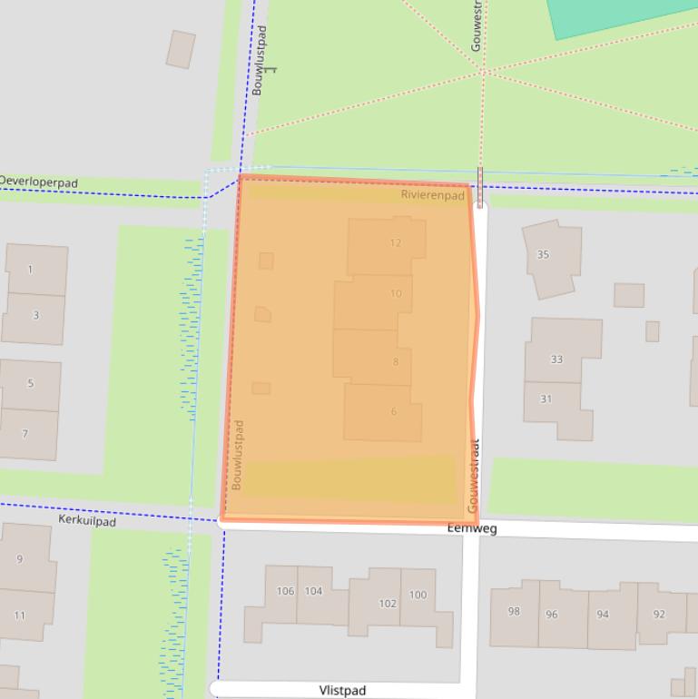 Kaart van postcodegebied 4105ZK.