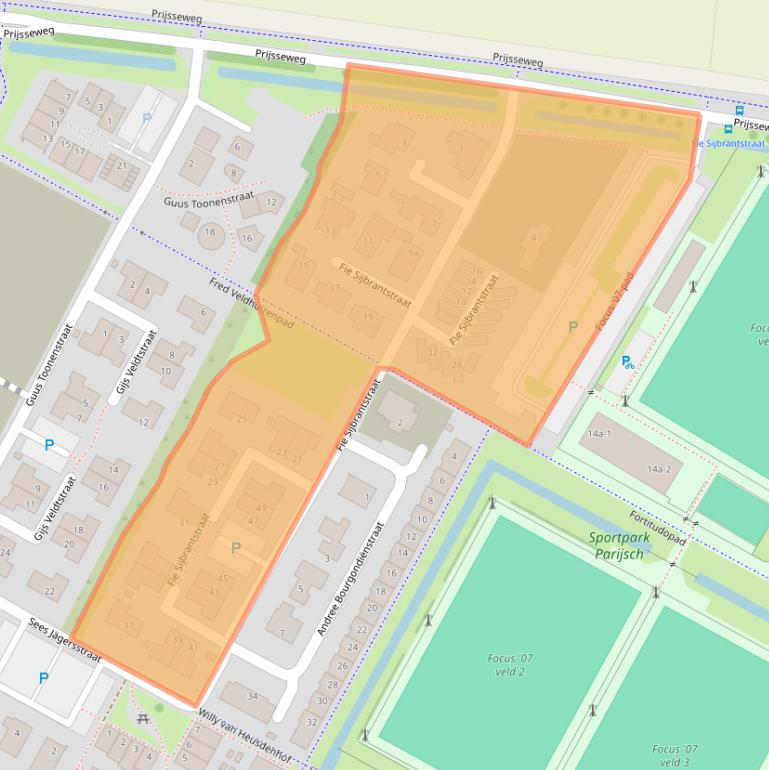 Kaart van postcodegebied 4106BD.