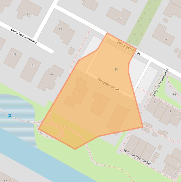 Kaart van postcodegebied 4106BK.