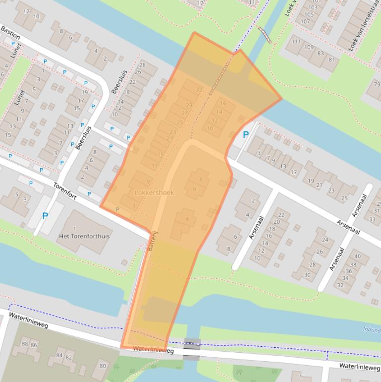 Kaart van postcodegebied 4106CB.