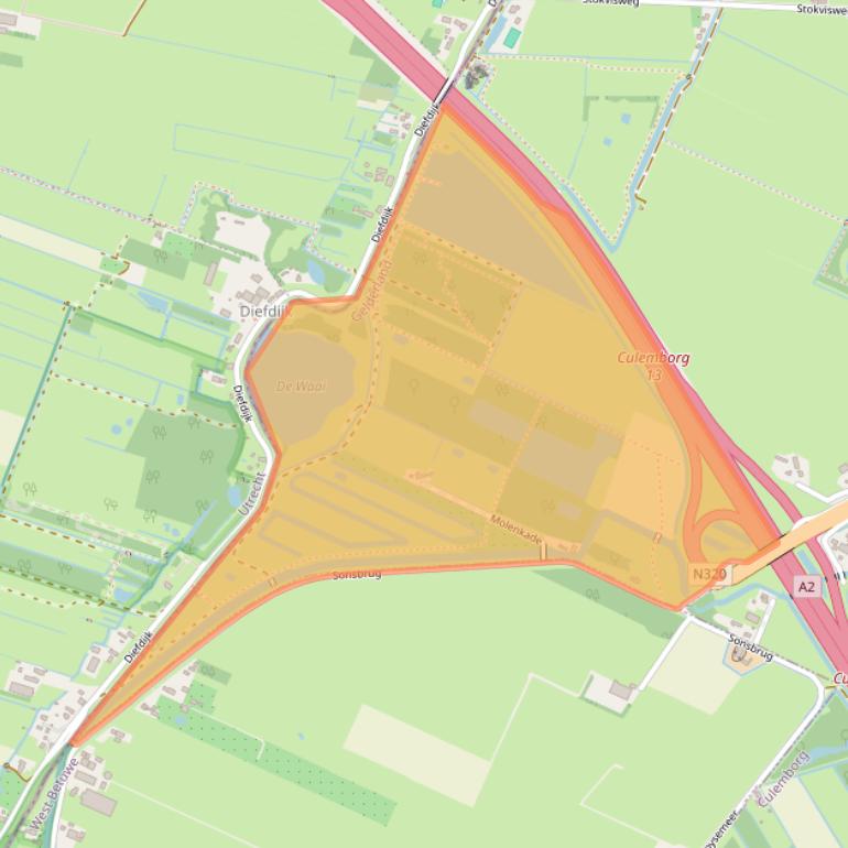 Kaart van postcodegebied 4107LM.